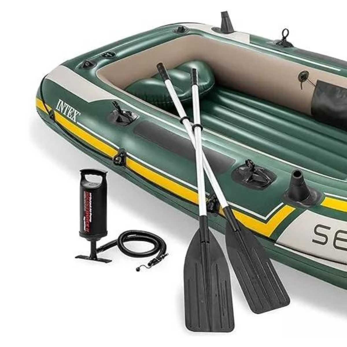 Bote Seahawk 300 Intex Pvc Super Forte + Remo Aluminio 2,95m 360kg:verde - 9