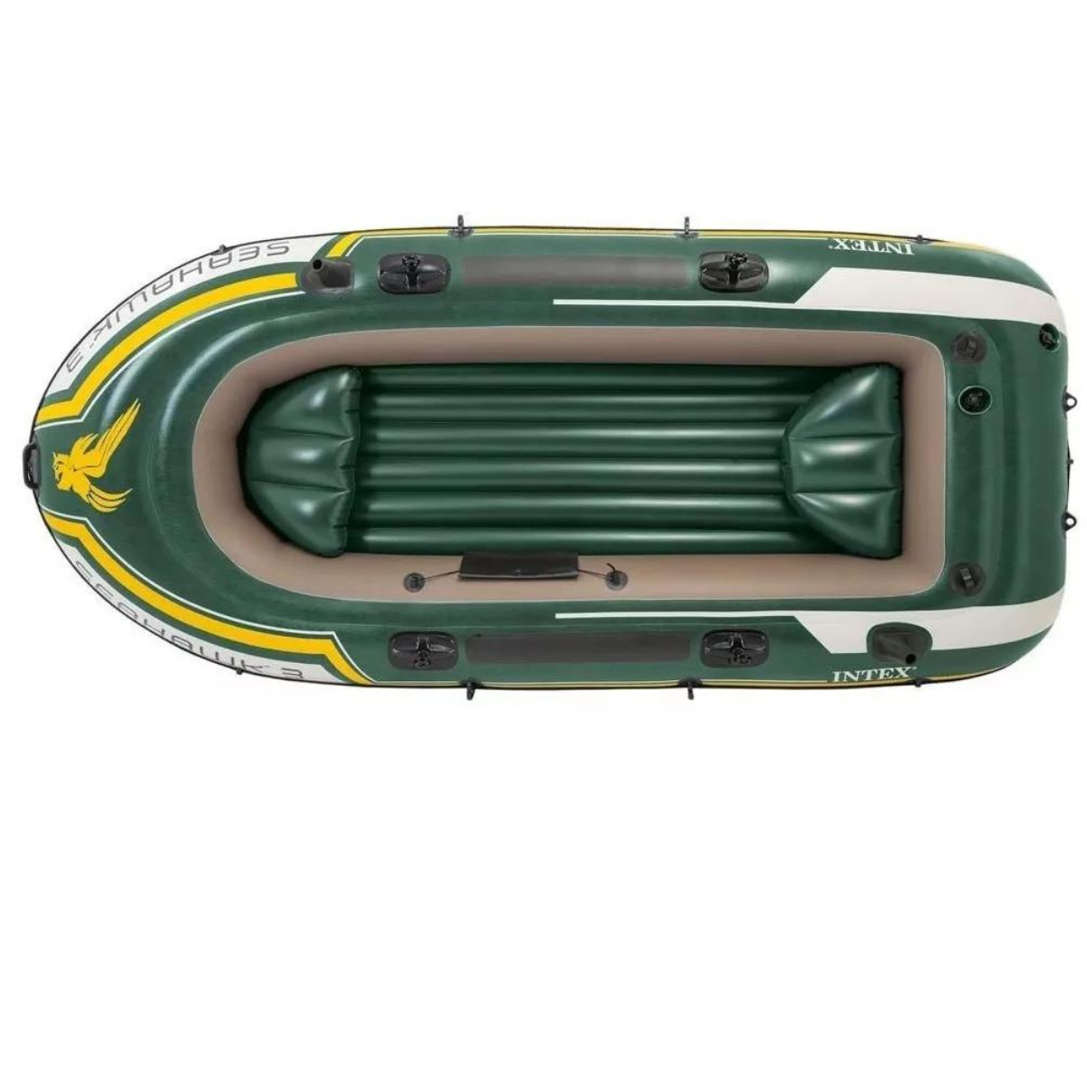 Bote Seahawk 300 Intex Pvc Super Forte + Remo Aluminio 2,95m 360kg:verde - 2