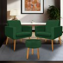 Ver imagem 1 de Kit 2 Poltrona Anita +puff Redondo Pés Palito Decorativo-me Ecommerce:verde
