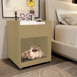 Mesa De Cabeceira/cama Pet Natural Em Mdf - 3