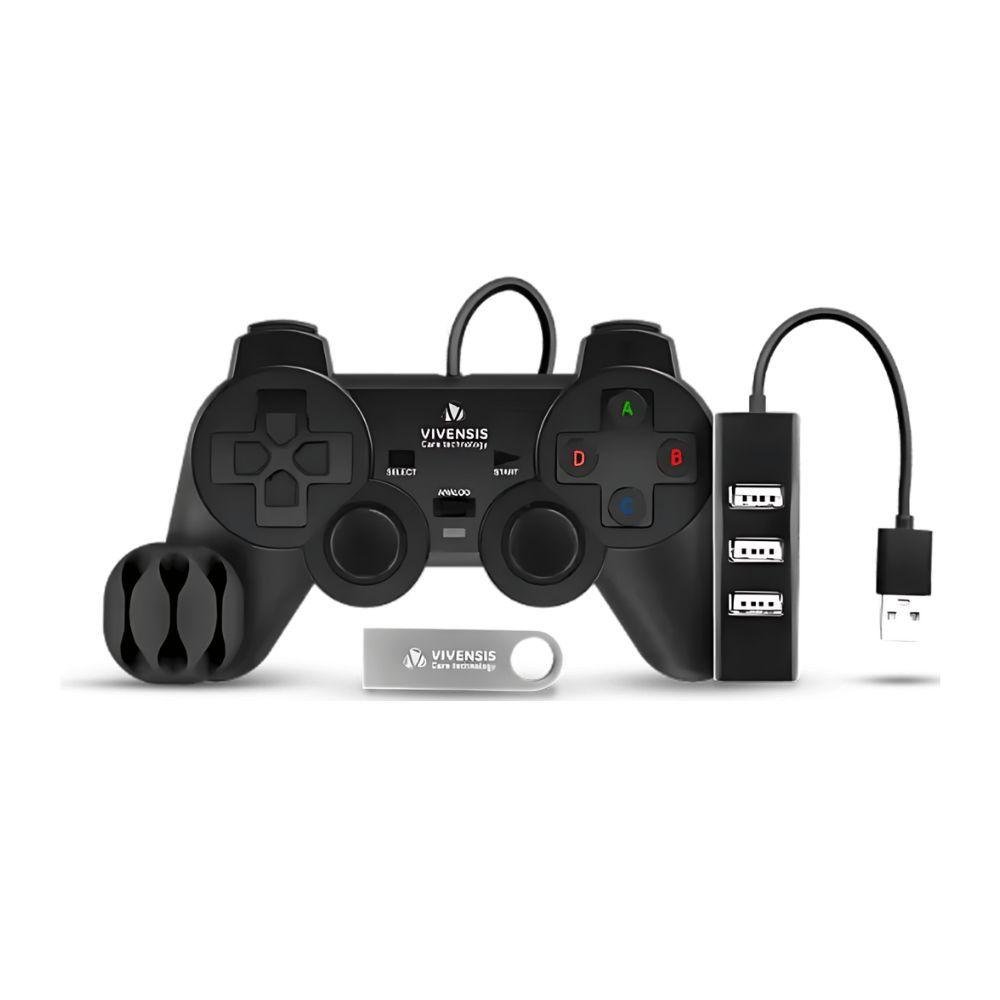 Kit Gamer Vivensis Vx10 Controle + Hub + Pendrive | MadeiraMadeira