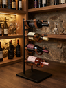 Ver imagem 7 de Adega de Mesa Suporte Para 4 Garrafas Vinho Aço e Couro 58cm