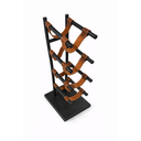 Ver imagem 2 de Adega Suporte de Bebidas Mesa Porta 4 Garrafas em Aço e Couro Decorativa Preta