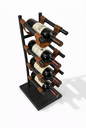 Ver imagem 1 de Adega de Mesa Suporte Para 4 Garrafas Vinho Aço e Couro 58cm