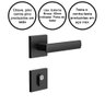 FECHADURA EXTERNA MAÇANETA QUADRADA PRETO FOSCO 3F 740E/117 - 2
