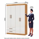 Ver imagem 5 de Guarda Roupa Casal Lu 4 Portas 2 Gavetas Carioca Móveis