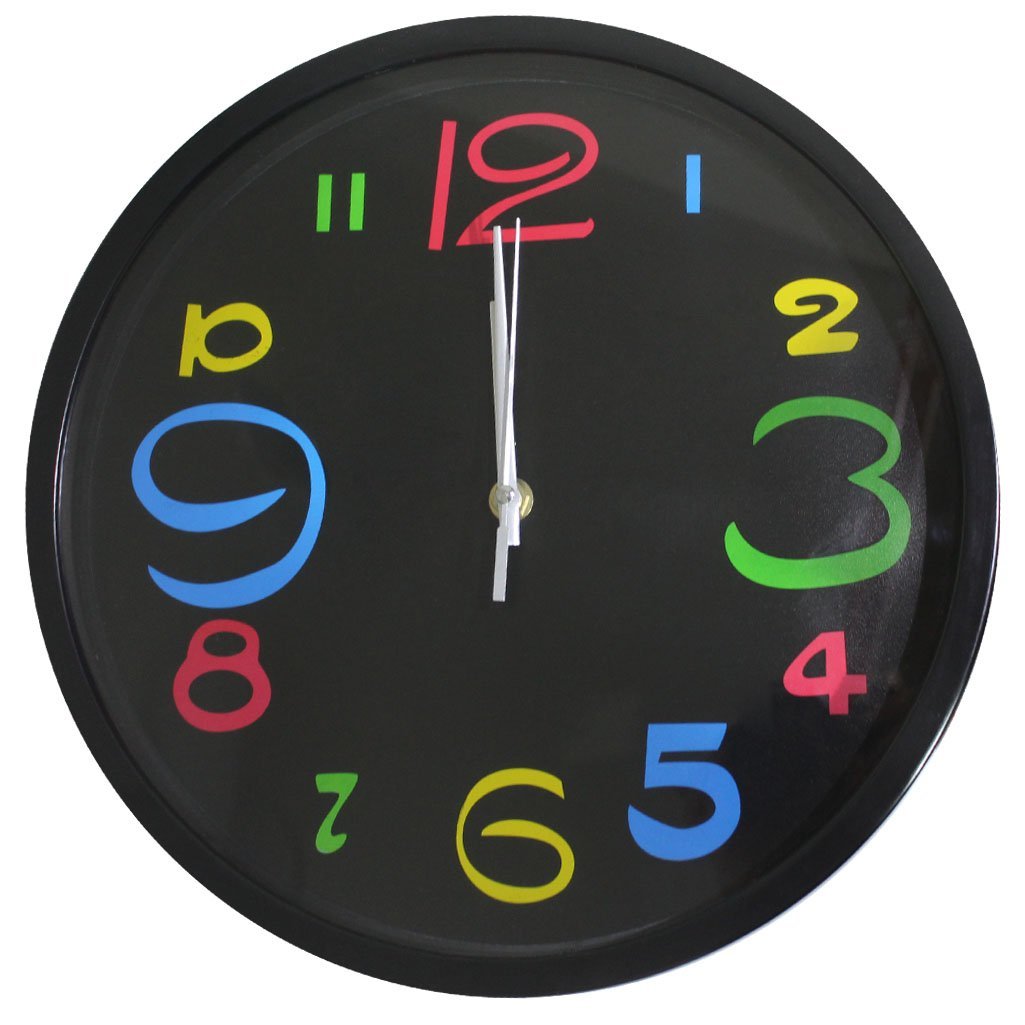 Relógio De Parede Decorativo Colorido Sala Escritório 31cm | MadeiraMadeira