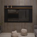 Ver imagem 1 de Painel para Tv até 70 Polegadas Astúrias 180 Cm com Prateleira Decorativa - Preto e Cedro