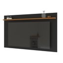Ver imagem 3 de Painel para Tv até 70 Polegadas Astúrias 180 Cm com Prateleira Decorativa - Preto e Cedro