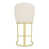 Banqueta Alta Bela Suede Bege Base Metálica Industrial Dourado - Pallazio - 5