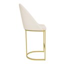Ver imagem 4 de Banqueta Alta Bela Suede Bege Base Metálica Industrial Dourado - Pallazio