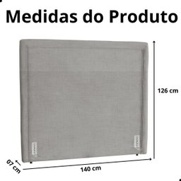 Cabeceira de Cama Box Estofada 140 Cm Casal Linho Stela - 7