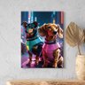 Quadro Decorativo Animais Cães Dachshund Futuristas - 180x100 Cm - 1
