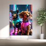 Quadro Decorativo Animais Cães Dachshund Futuristas - 180x100 Cm - 4