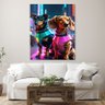 Quadro Decorativo Animais Cães Dachshund Futuristas - 180x100 Cm - 3