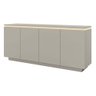 Balcão Buffet Lux 4 Portas 1 Prateleira com Led 100% Mdf Off White - Mavaular - 2