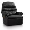 Poltrona do Papai Reclinavel em Courino Conforto Botão Preto - 2