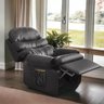 Poltrona do Papai Reclinavel em Courino Conforto Botão Preto - 1