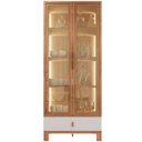 Ver imagem 5 de Cristaleira 2 Portas Reflecta com LED e 1 Gaveta Lumy Marrom/Freijo/Off White Mr
