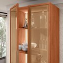 Ver imagem 4 de Cristaleira 2 Portas Reflecta com LED e 1 Gaveta Lumy Marrom/Freijo/Off White Mr