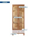 Ver imagem 6 de Cristaleira 2 Portas Reflecta com LED e 1 Gaveta Lumy Marrom/Freijo/Off White Mr