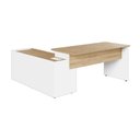Ver mais imagens de Mesa para Escritório em L Diretor Moderno 3 Gavetas MDF MDP 180cm Macadâmia F5 Office