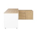 Ver imagem 5 de Mesa para Escritório em L Diretor Moderno 3 Gavetas MDF MDP 180cm Macadâmia F5 Office
