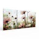 Ver imagem 2 de Kit 3 Quadros Retangulares 90x60 - Flores Cosmo