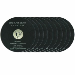 Disco de Corte 3" pol. x 1/16" x 3/8" - 10 unidades - Policorte Pneumático