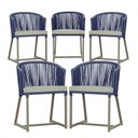 Ver imagem 1 de 5 Cadeiras de Jantar Área Noronha em Alumínio com Pintura Fendi Corda Náutica E3 Trama Original