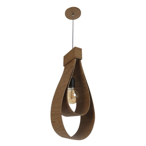 Pendente Drop 40cm - 1 Luz Adrilustres Freijó