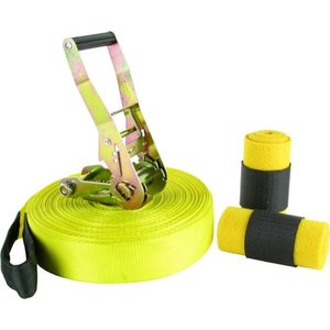 Slackline 30 Metros - Amarelo + Protetor Árvore
