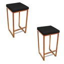 Ver imagem 1 de Banqueta Alta para Cozinha Industrial Kit 2 Nick Bronze e Sintético preto D03 - D’Rossi