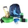 Slackline 15 Metros - Verde + Protetor + Bolsa + Backup - 10 Unidades - 1