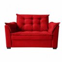 Ver imagem 3 de Sofá 2 Lugares e 2 Poltrona Decorativa para Sala de Estar Suede Vermelho