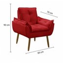 Ver mais imagens de Sofá 2 Lugares e 2 Poltrona Decorativa para Sala de Estar Suede Vermelho