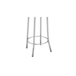 Banqueta Alta com Encosto Maior Cromado e Assento Marrom Escuro - Marcheli - 4