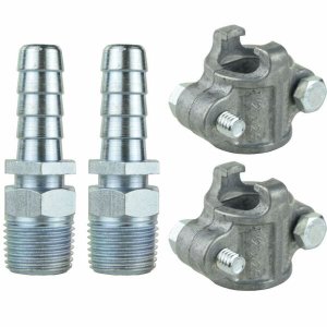 Abraçadeira 1/2" para Mangueira de Alta Pressão Lava Auto + Espigão 1/2" com Canal para Bico de