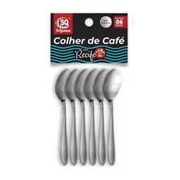Colher para Café ou Chá Aço Inox com 6 Unidades - 1