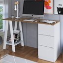 Ver imagem 2 de Escrivaninha Mesa Escritorio Cavalete 3 Gavetas B62 Mell Branco Novam