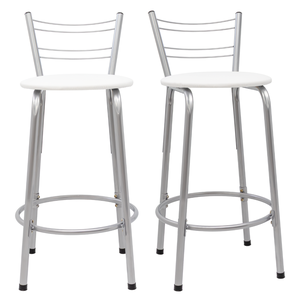 Kit 2 Banquetas para Balcão Flórida Prata 60cm Cozinha Gourmet Bistrô Bancada Piscina Área de Lazer