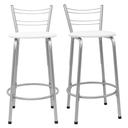 Ver imagem 1 de Kit 2 Banquetas para Balcão Flórida Prata 60cm Cozinha Gourmet Bistrô Bancada Piscina Área de Lazer