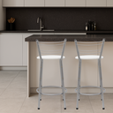 Ver imagem 6 de Kit 2 Banquetas para Balcão Flórida Prata 60cm Cozinha Gourmet Bistrô Bancada Piscina Área de Lazer