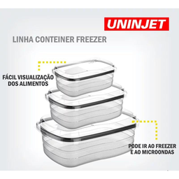 Pote de Plástico Freezer Retangular Transparente 330ml - 2