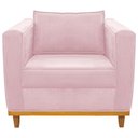 Ver imagem 4 de Kit Sofá 2 Lugares e Poltrona Europa Suede Rosa Bebê AM Decor