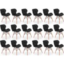 Ver imagem 1 de Kit 18 Cadeiras de Jantar Charles Eames Slim Wood Estofada - Preto