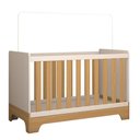 Ver imagem 2 de Berço Americano 3 em 1 Sueño 100% Mdf Branco Brilho/amêndoa - Panorama Móveis