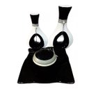 Ver imagem 1 de Jogo de Vasos Par Furados e Centro de Mesa de Sala Decor - Black White