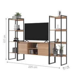 Rack para Tv e Estante Estilo Industrial Moderno Montana - 3
