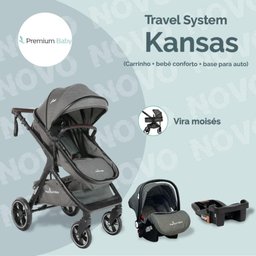 Carrinho e Bebê Conforto Ts Kansas Preto Premium Baby - 2